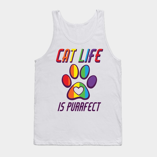 Cat Life Is Purrfect Tank Top by Aratack Kinder